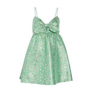 Alice & Olivia Melvina Tie Front Babydoll Dress